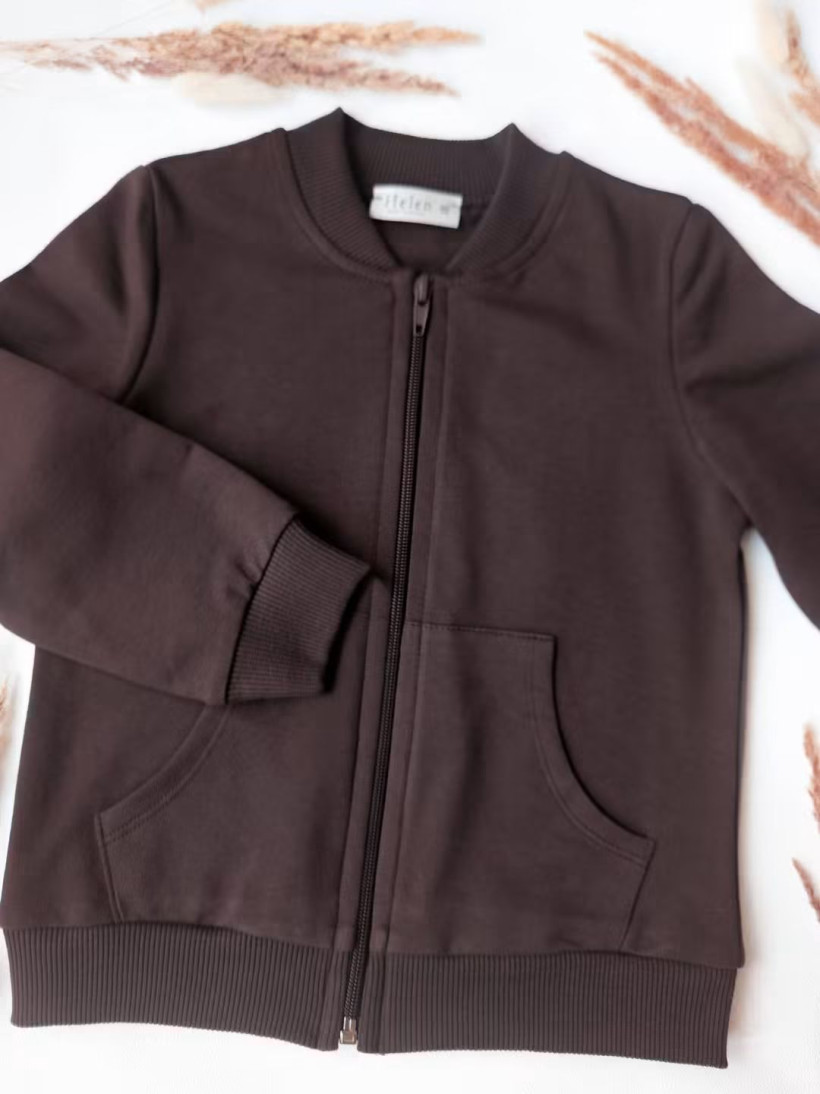 BLUZA GORZKA CZEKOLADA BOMBERKA ROZPINANA HELEN