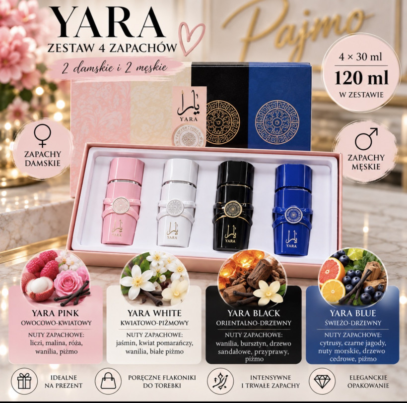 Zestaw perfum Yara damskie +męskie 15714