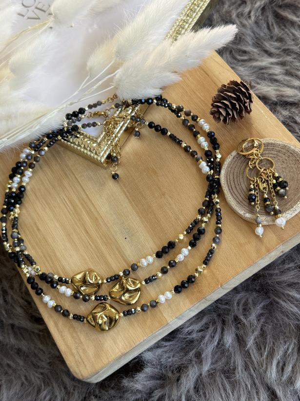 Choker dymna perła - przekładka