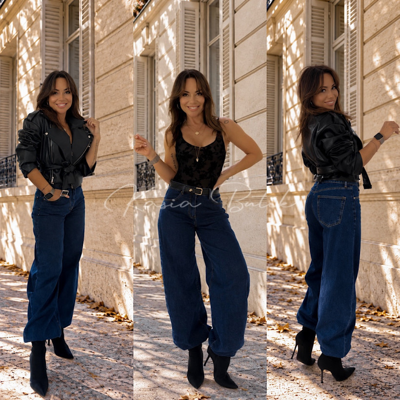 Jeansy BALLON STYLE REDIAL - ciemnoniebieskie 