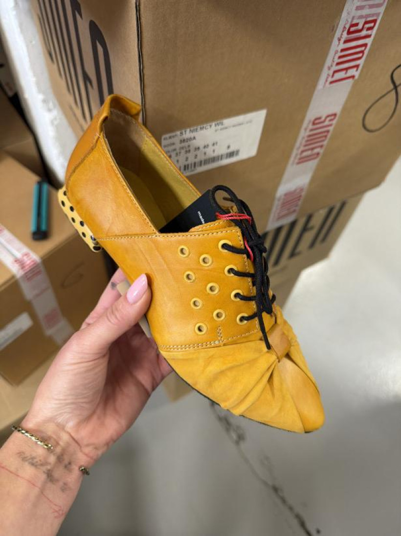 Top3 SIMEN buty polskie skóra premium 3520a żółte _copy