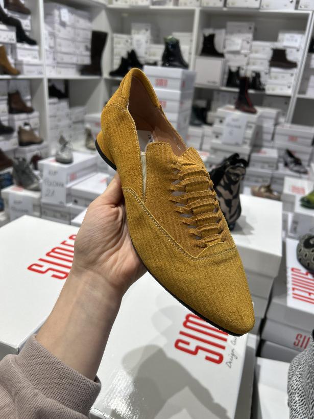 wiosna 7 - simen polskie buty skora wyjatkowe modele premium wiosenne 3861A Żółty zamszowy 