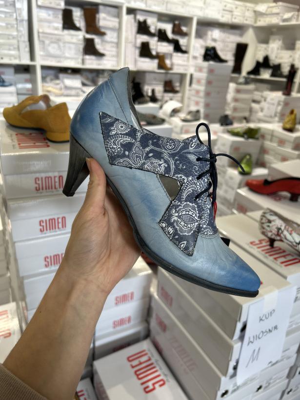wiosna 10 - simen polskie buty skora wyjatkowe modele premium wiosenne 018A niebieskie na niskim obcasie 