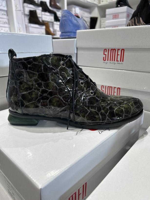 odlot 2 - buty premium polska simen skora jesien/zima zielony wąż 