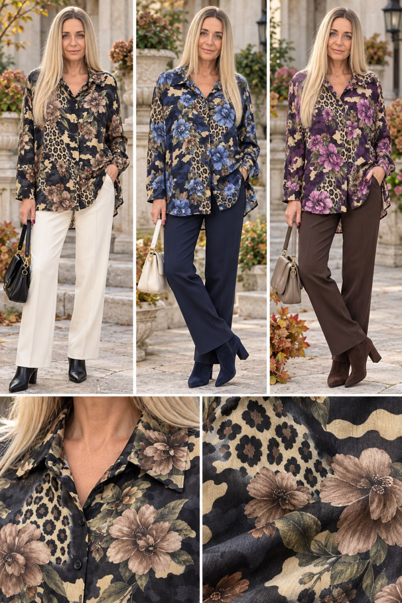 KOSZULA W KWIATY 21103 / 28366 RB5