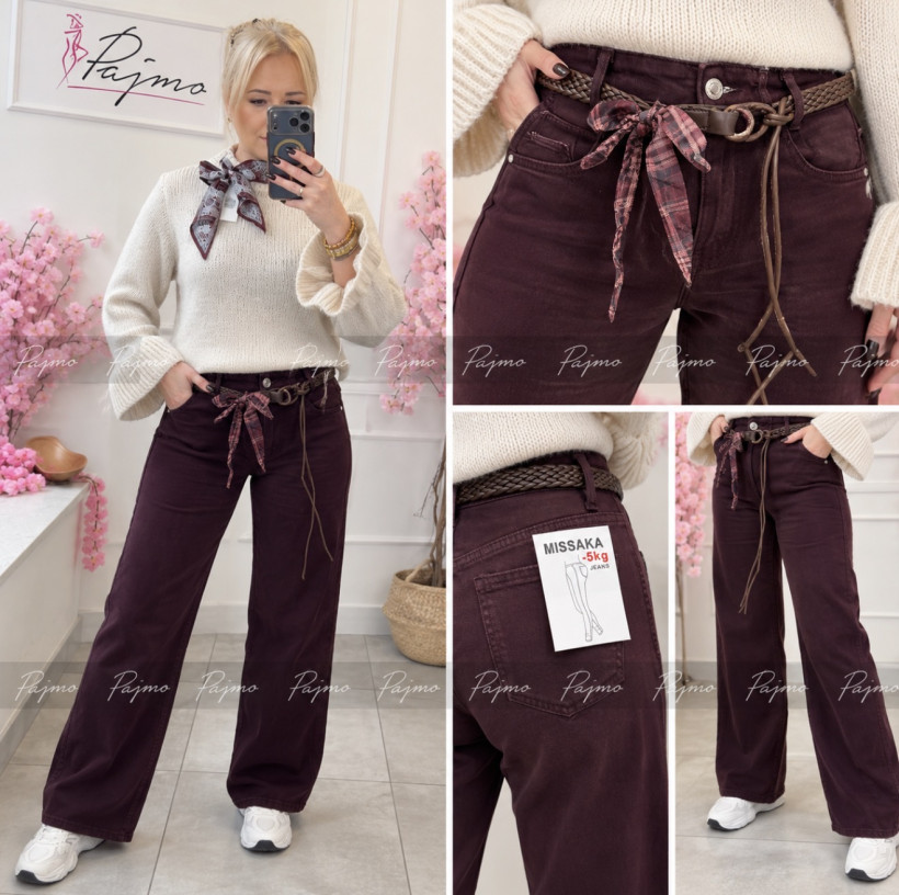 Jeansy śliwka HOT 15736