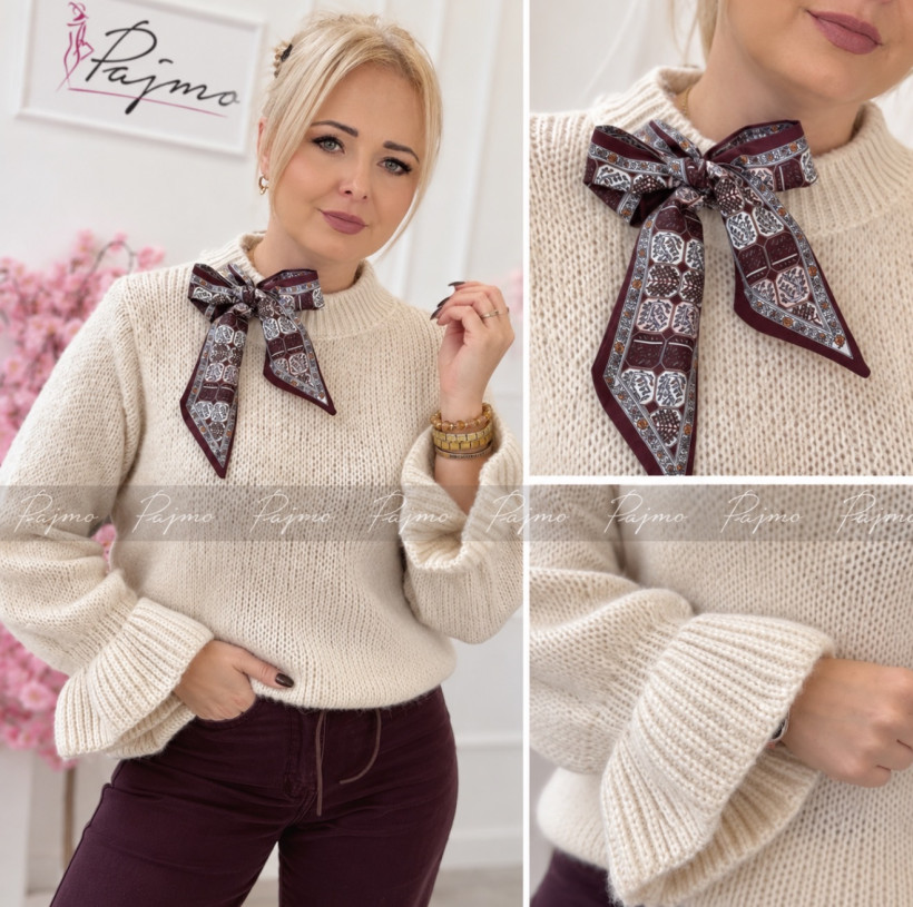 Sweter z apaszką 15752