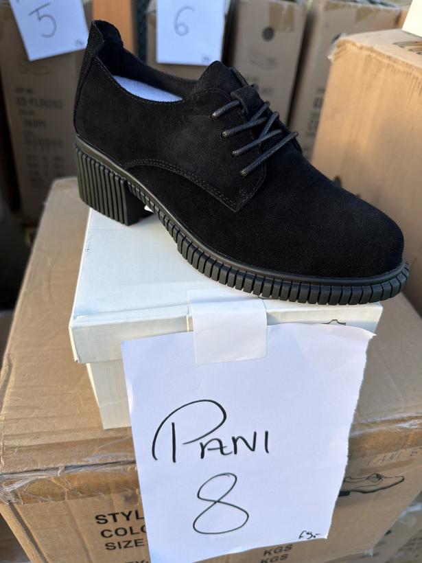 pani 8 półbut czarny klocek wiązany zamsz GD-XF-262 black 
