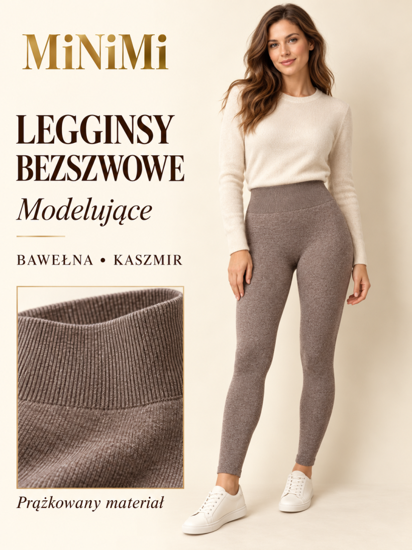 Getry LEGINSY bezszwowe bawełna KASZMIR modelujące