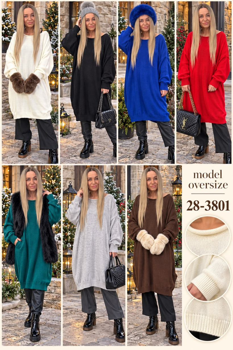 SWETER OVERSIZE  KEONDRA   1005 / 28381 SK20 / ZAPISY