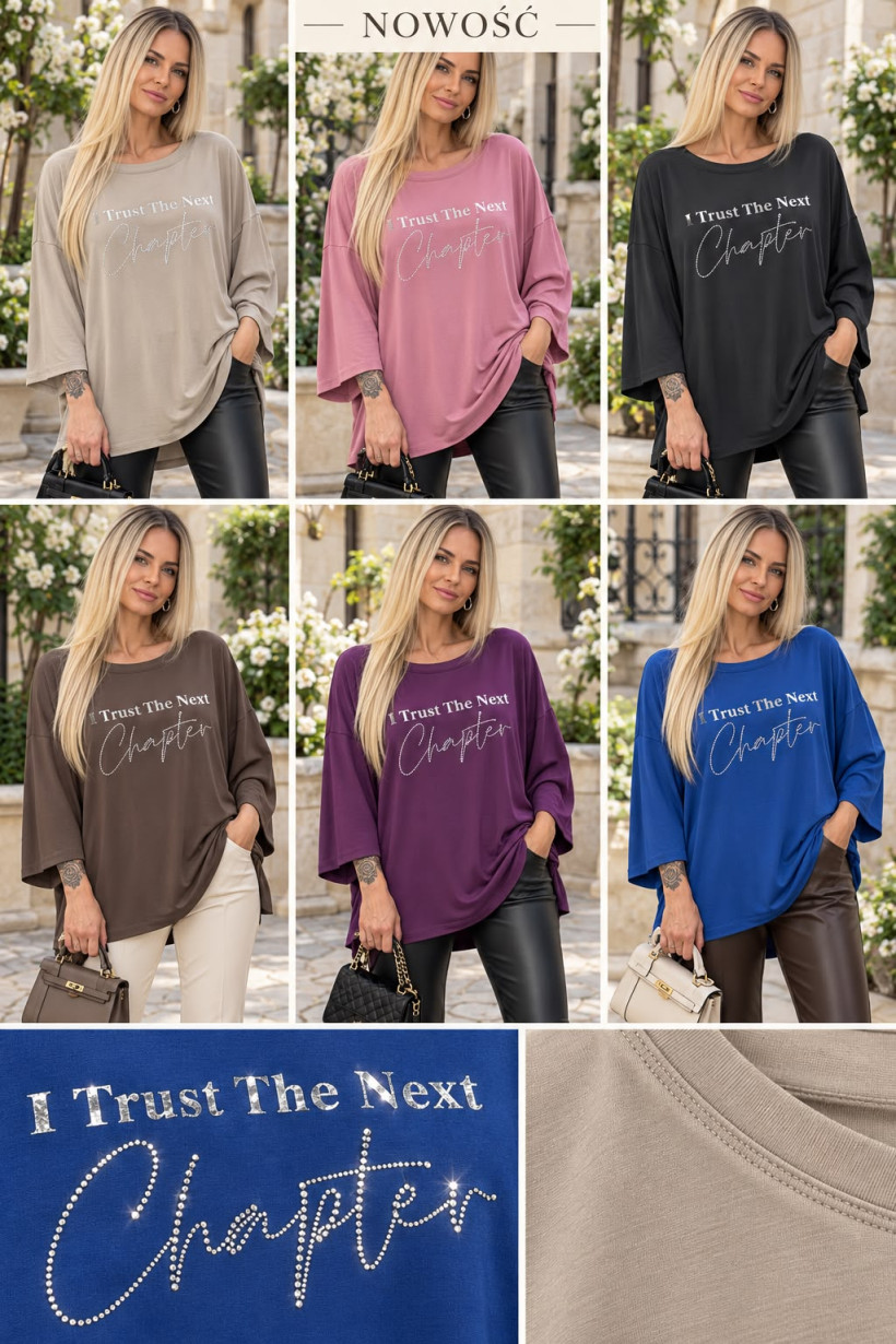 BLUZA NAPIS " TRUST" 4121 SK6 / ZAPISY