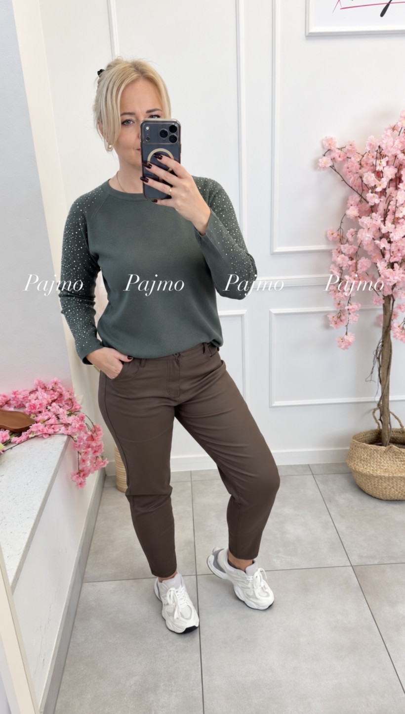 Sweter dżety na rękawach 15766