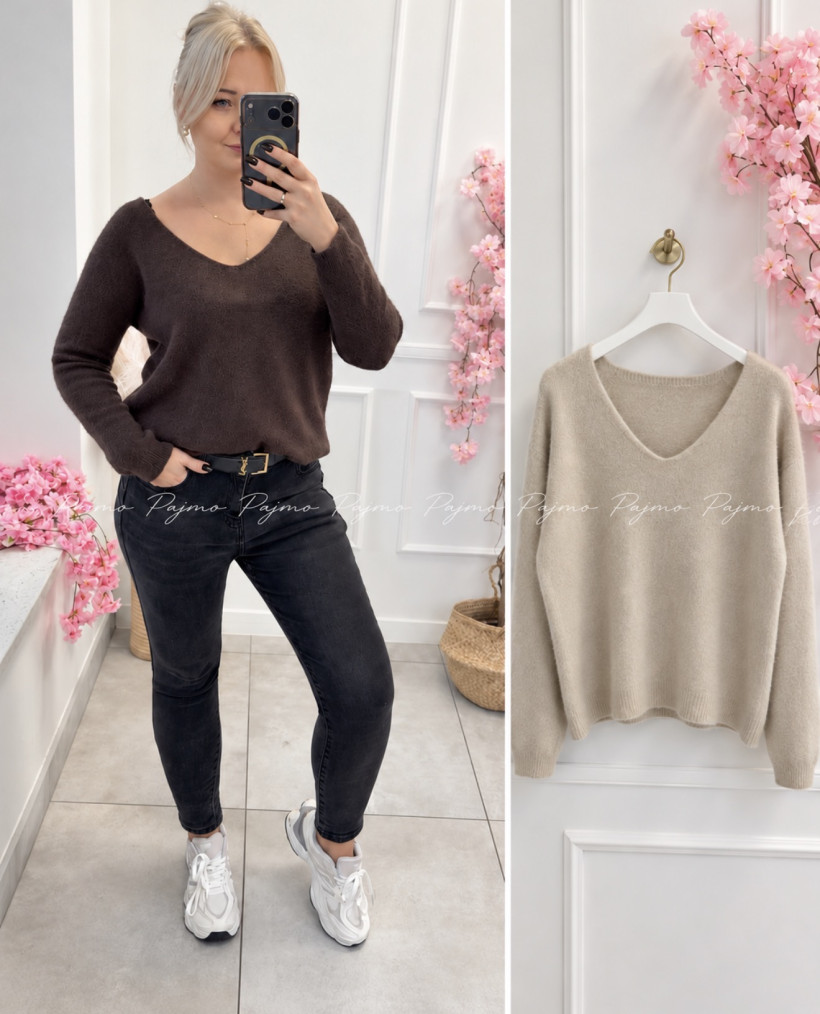 Sweter basic z alpaką 15797