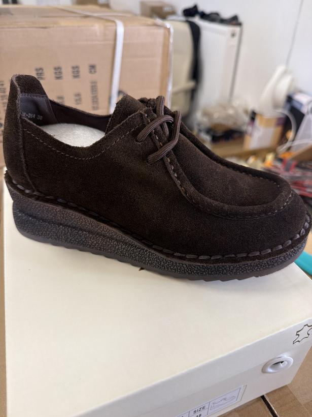 Moda 52 mokasyn brązowy klin Hiszpan GD-XF-264 coffee 