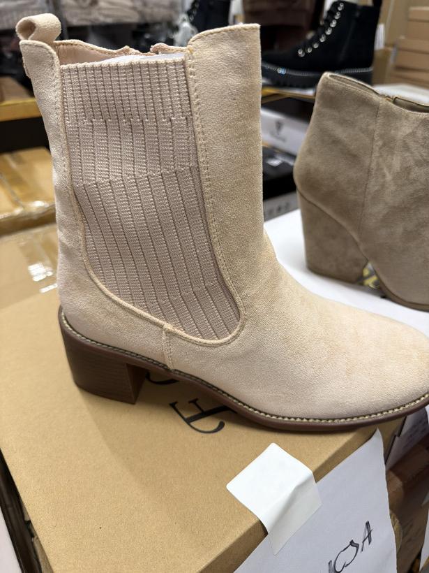Francja 21 botek beżowy z gumą sweterkowa Elya YZ22-19B beige
