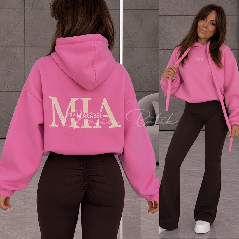 Bluza z bawełną BY MIA LABEL - barbie róż 