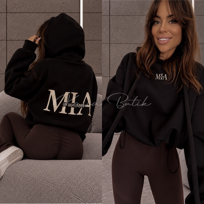 Bluza z bawełną BY MIA LABEL - czarna