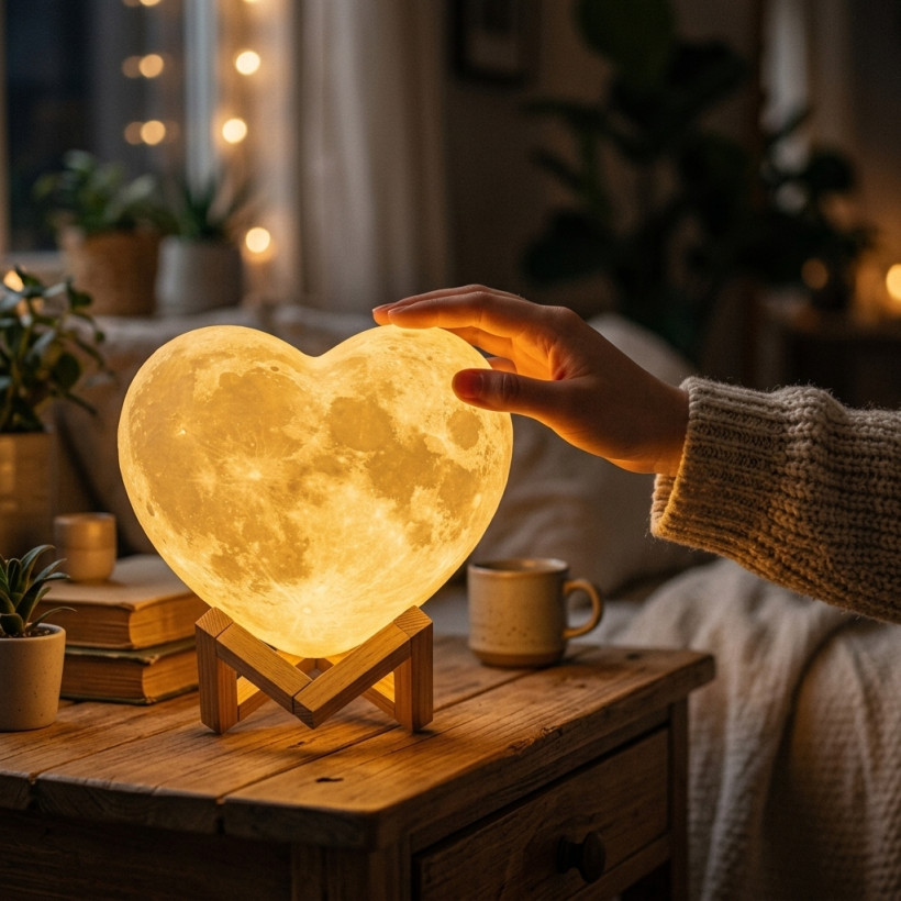 Lampka nocna serce księżycowe 3D moon