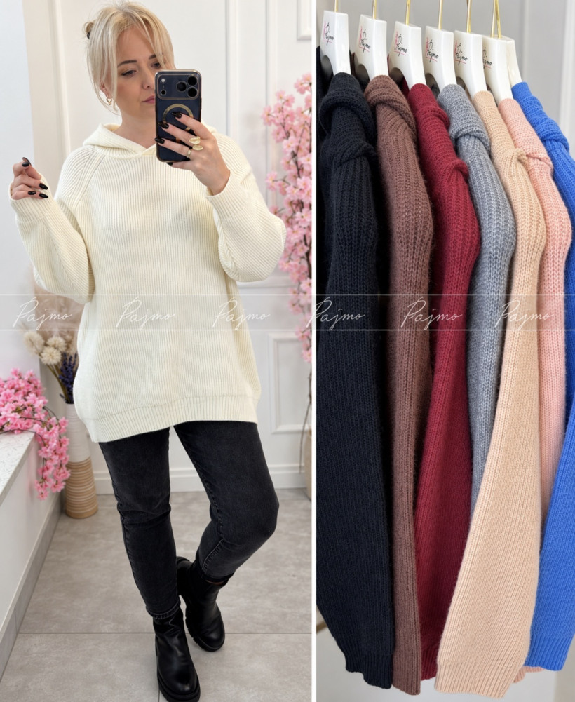 Sweter oversize kaptur 15762