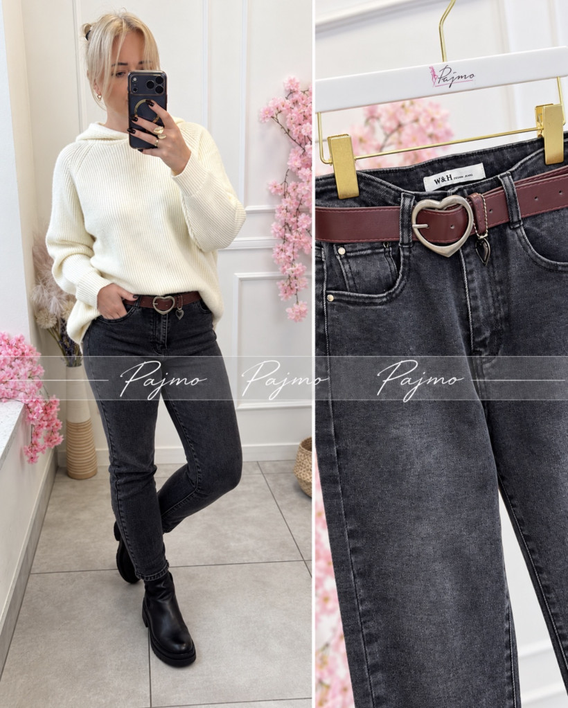 Spodnie mom fit grafit 15772