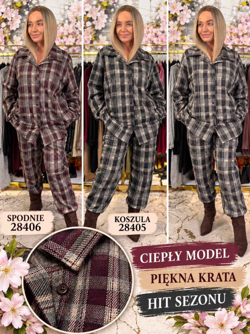 KOSZULA W KRATĘ KAGAN   91881 / 28405 RN5 