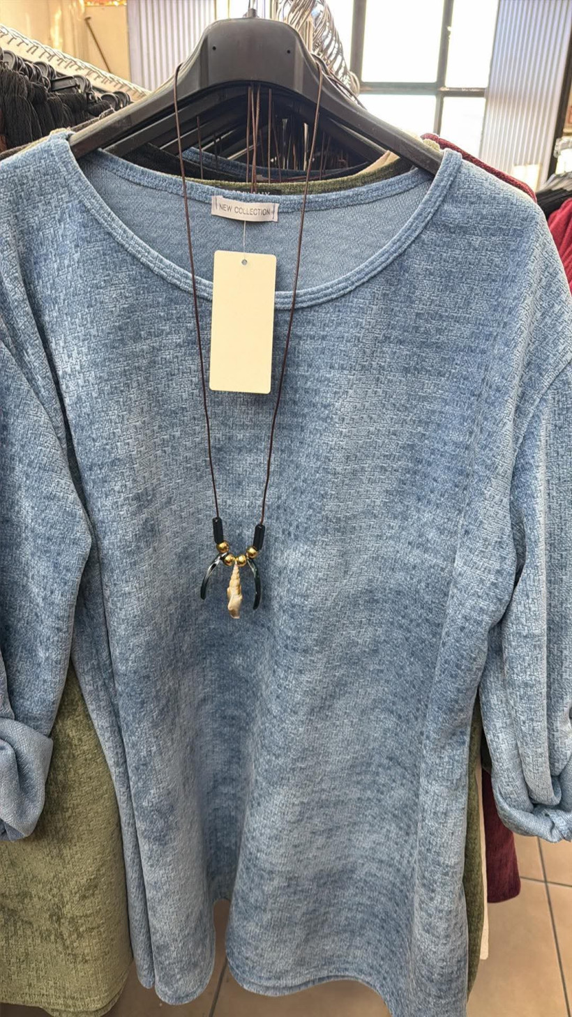 Italia nr 20 - Bluza / tunika z naszyjnikiem - tłoczona , cieniowana - 14661