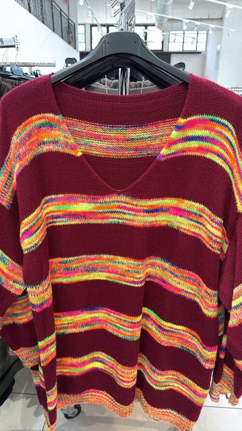 Italia nr 20 - Sweter w paski melanżowe - 23069