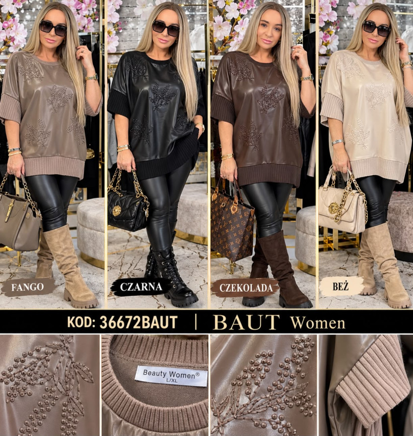 SWETER EKO SKÓRKA CAMORA   36672 RB14 B.WOMAN