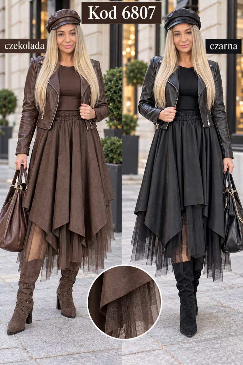 SPÓDNICA Z TIULEM 6807 RB17 