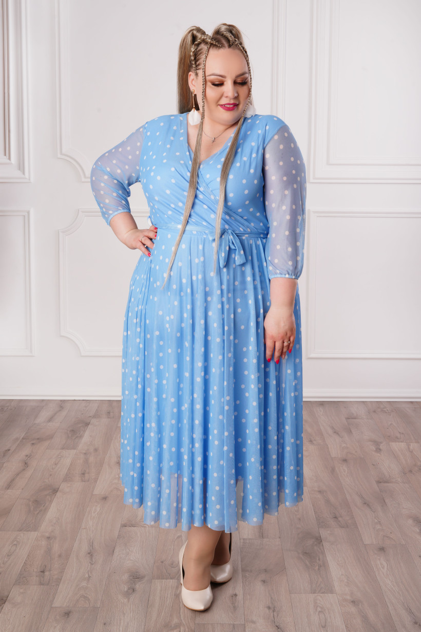 Sukienka GROSZKI 5441 baby blue