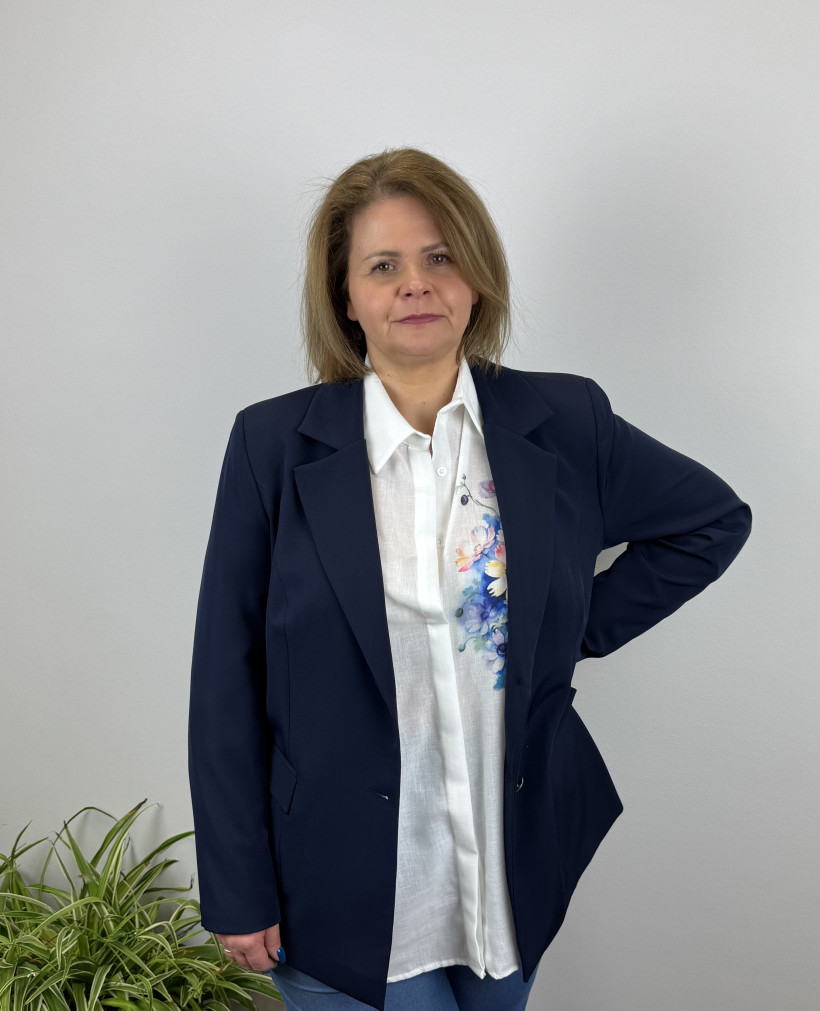 Marynarka / Zakiet jednokolorowy Ess-line 4928 rozm. 50 / granat