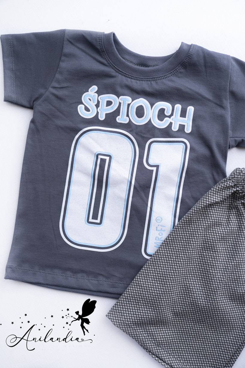 Piżamka chłopiec śpioch pepitka