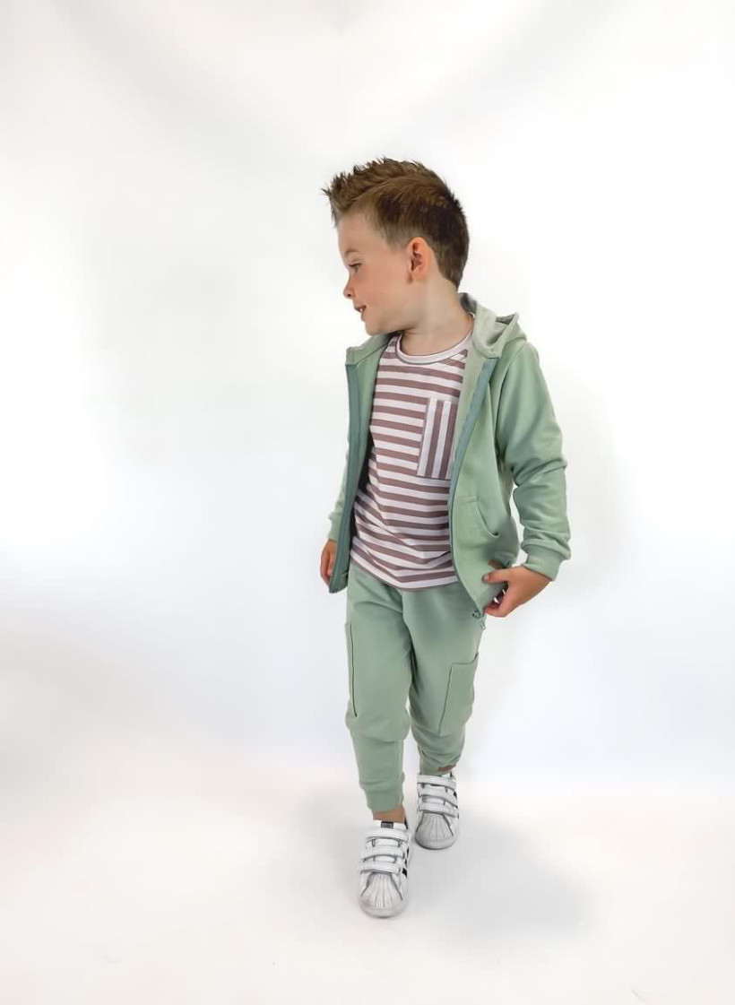 Bluza szałwia rozpinana z kapturem Zuzi