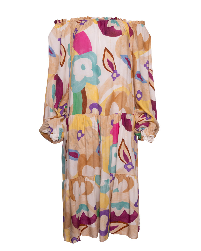 SUKIENKA WISKOZA AKWARELE BEŻ 9291AT