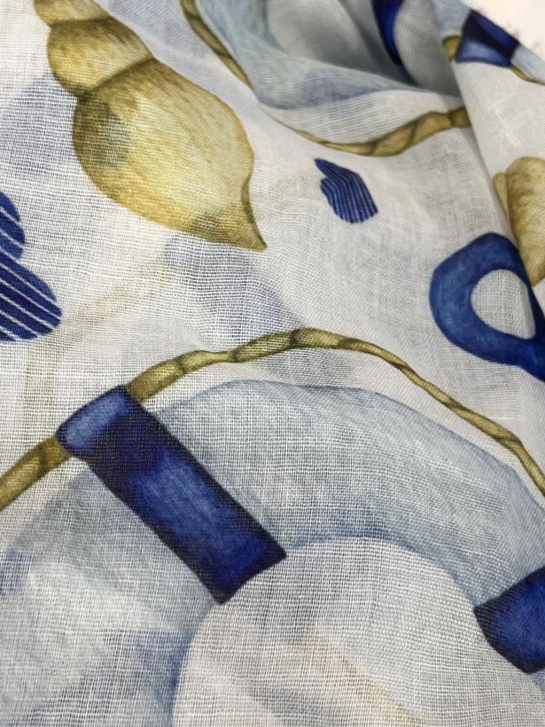 Lenço branco com ancora