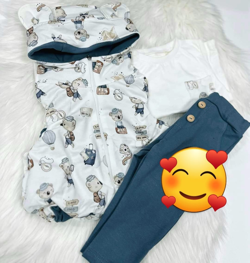 Komplet 3w1 misie dla chłopca od Le bebe