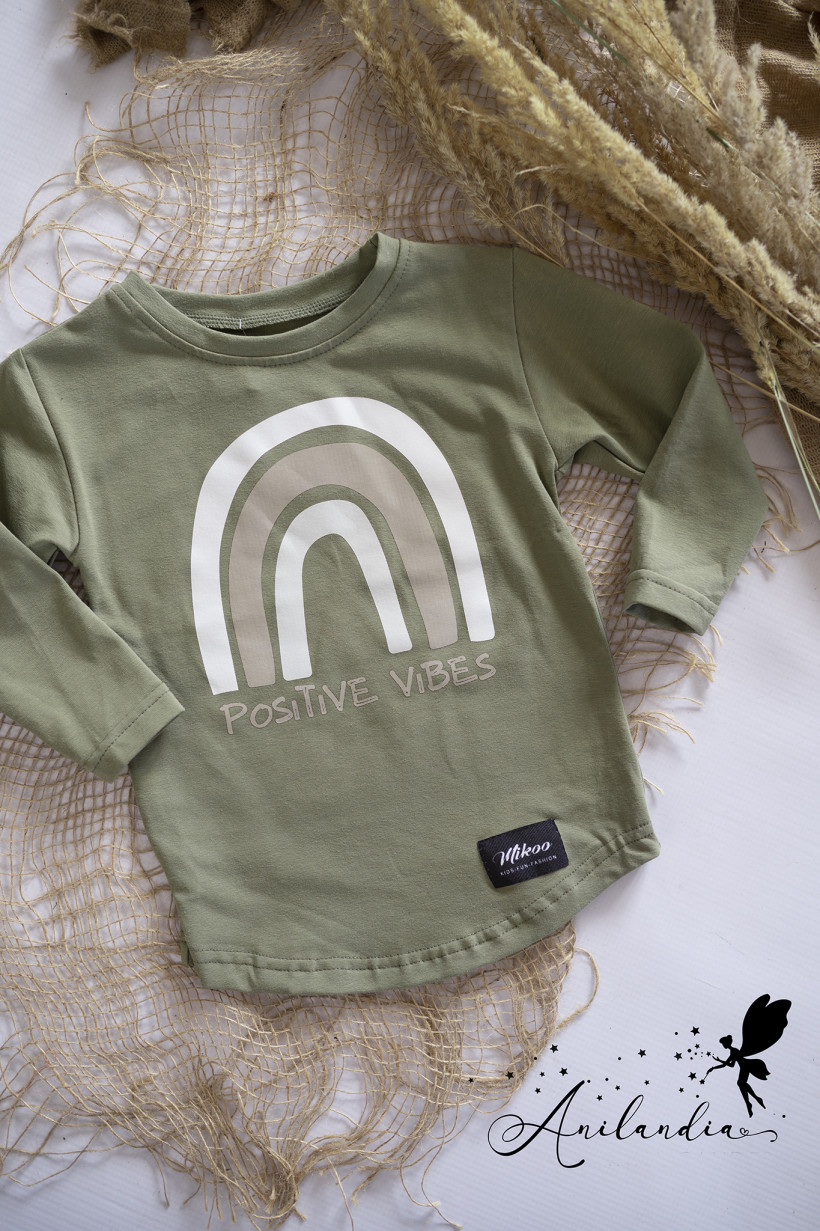 Bluzka z długim rękawem khaki Mikoo