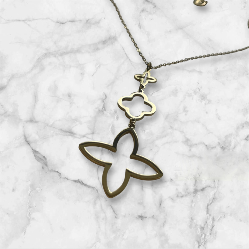 łańcuszek kwiatki złoty