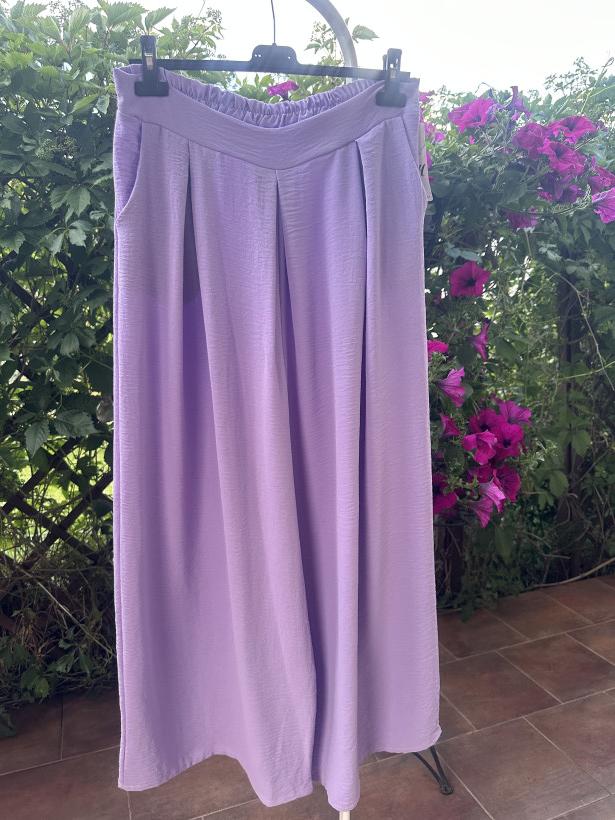 Spodnie kuloty  Plus Size lila