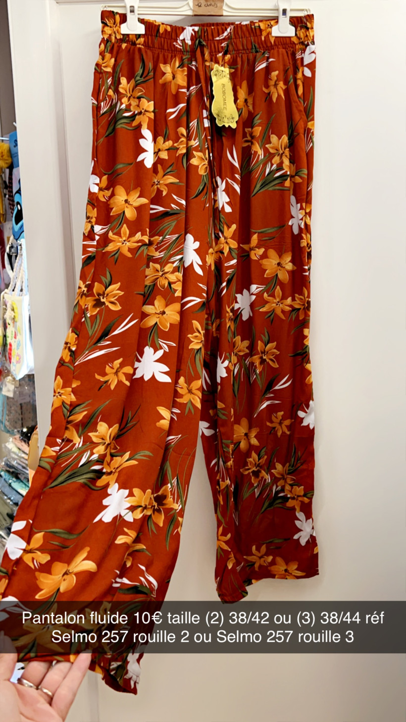 Pantalon fluide fleur