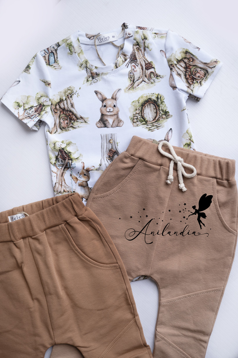 Spodnie ze sznurkiem beż chłopiec Helen