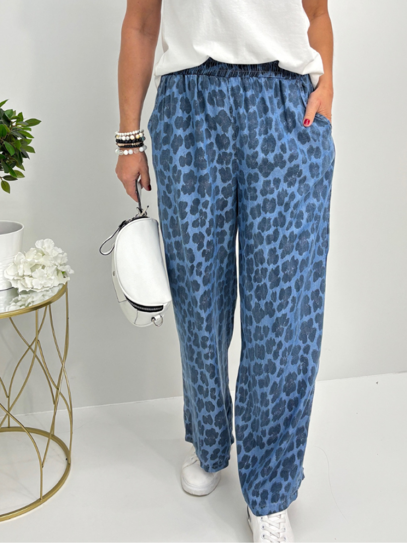 Spodnie cienki jeans print