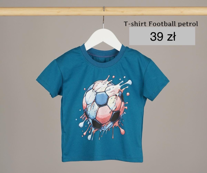 T-shirt turkusowy piłka MROFI