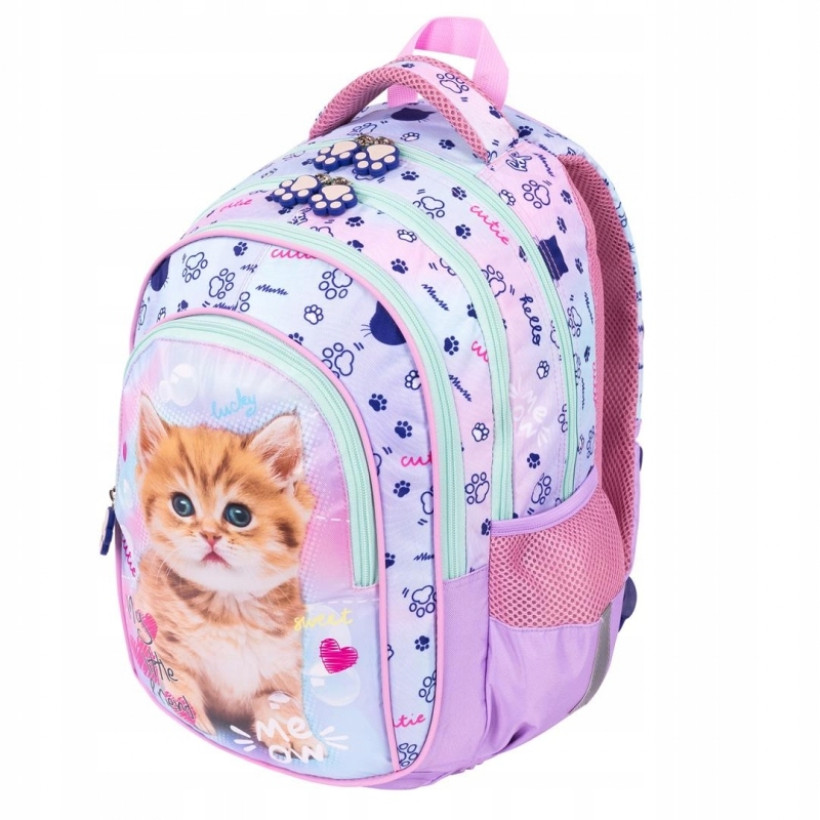 PLECAK 4- KOMOROWY MY LITTLE FRIEND PASTEL KITTY KOTEK DLA DZIEWCZYNKI