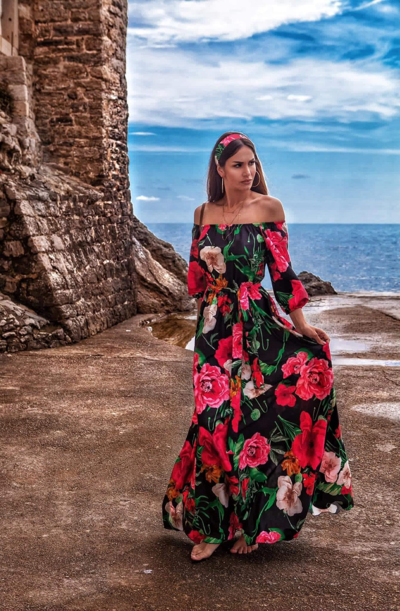 maxi satin print dress 1 