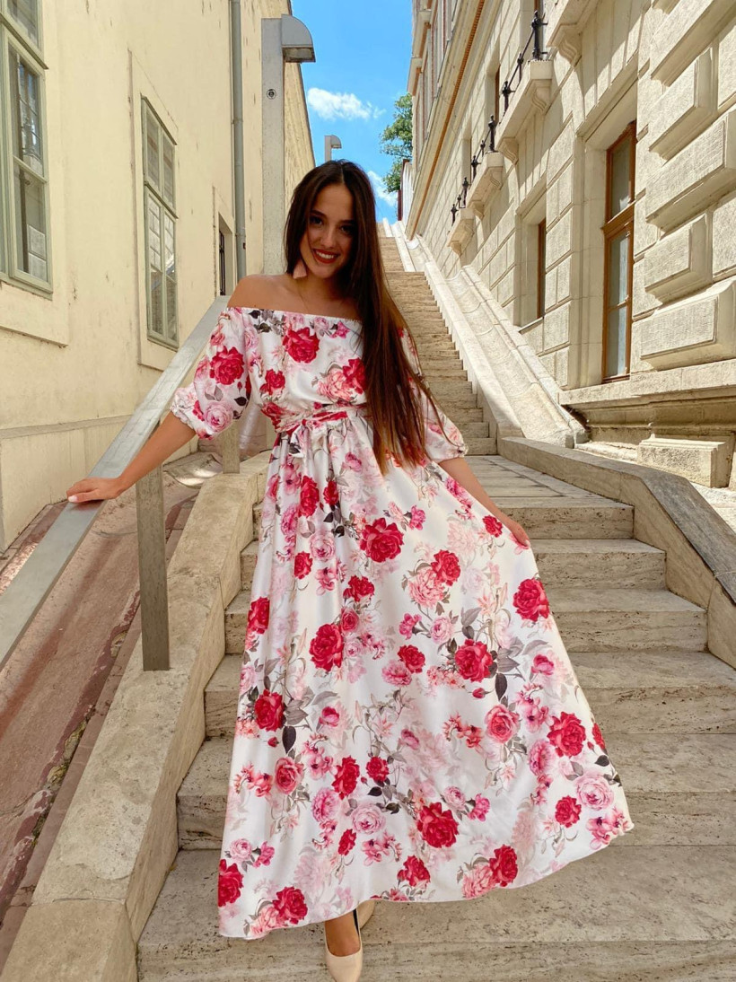maxi satin print dress 2