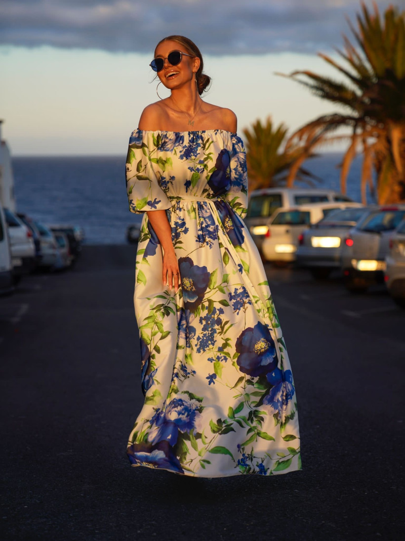maxi satin print dress 3