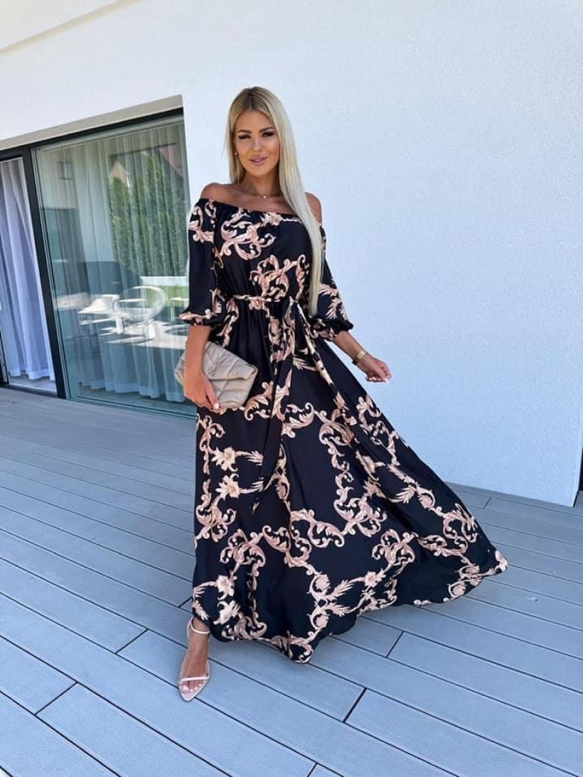 maxi satin print dress 4