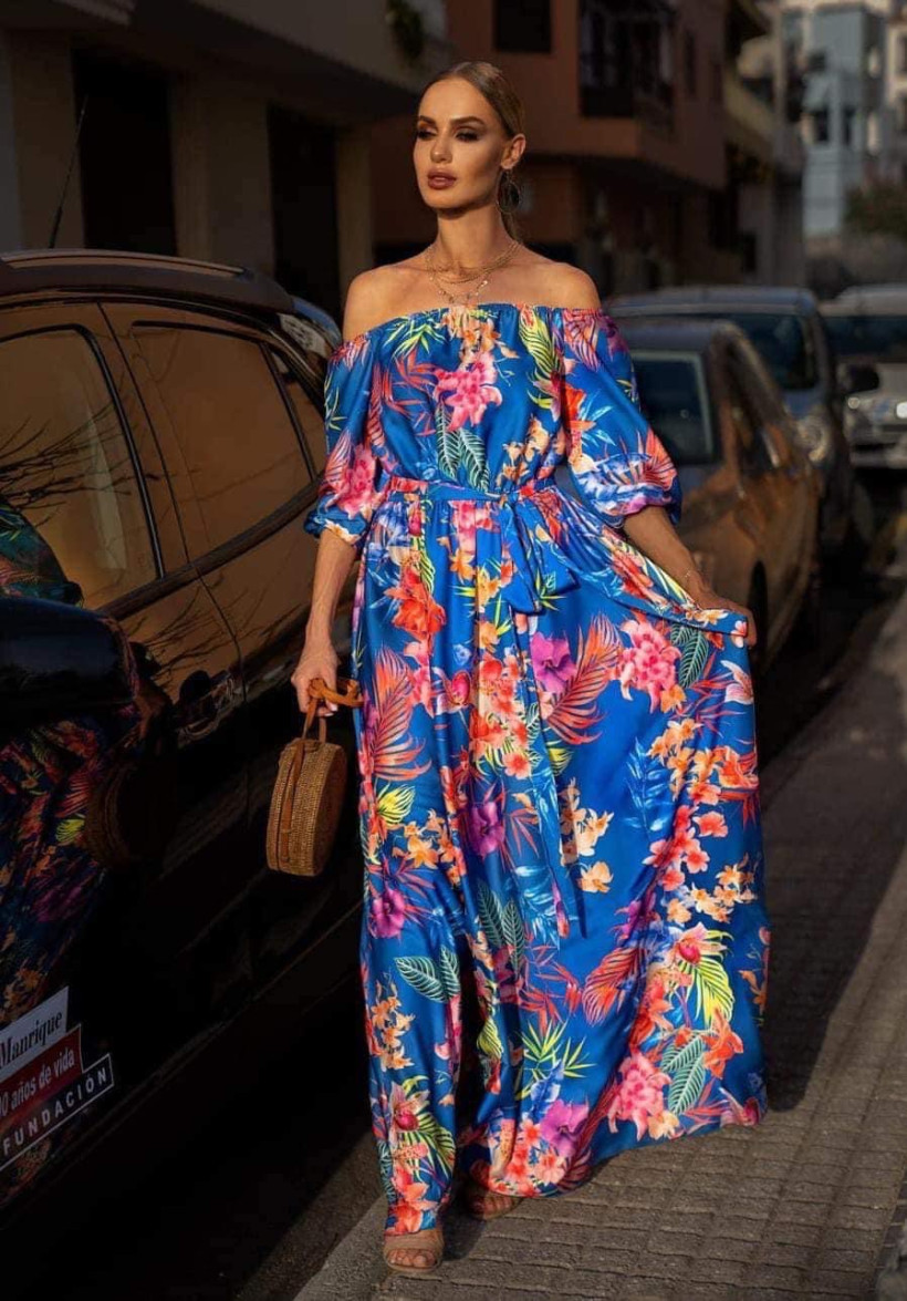 maxi satin print dress 5
