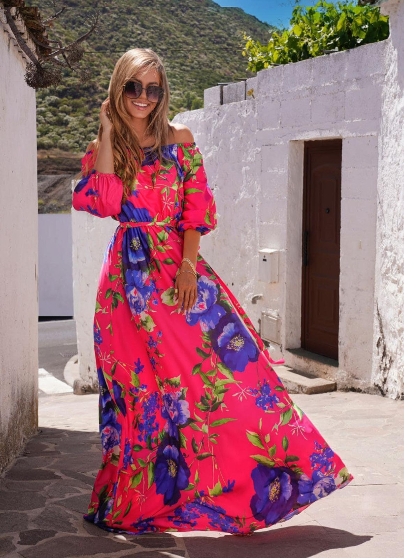 maxi satin print dress 6